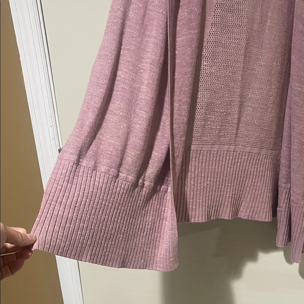 lululemon athletica Linen Blend Dusty Pink Light Hoodie Sweater Cardigan SZ M - Picture 14 of 15